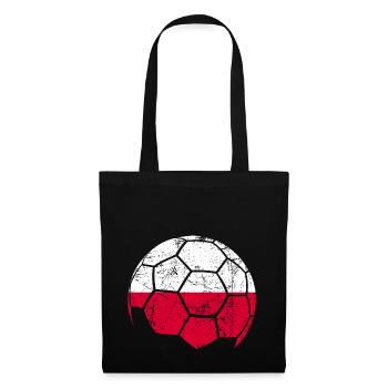 Pologne Ballon de football Football - Sac en tissu - noir - Devant