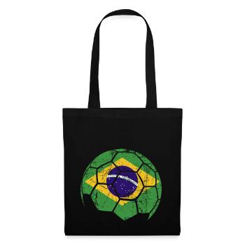 Brésil Ballon de football de football - Sac en tissu - noir - Devant