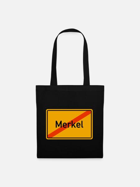 Merkel muss gehen Anti-Merkel - Stoffbeutel - Schwarz