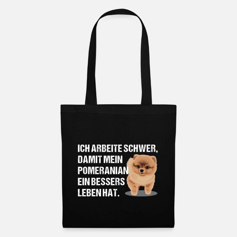 Zwergspitz Pomeranian T-Shirt Geschenk - Stoffbeutel - Schwarz
