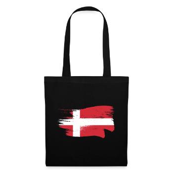 Danemark drapeau coups de pinceau scandinavie vintage - Sac en tissu - noir - Devant