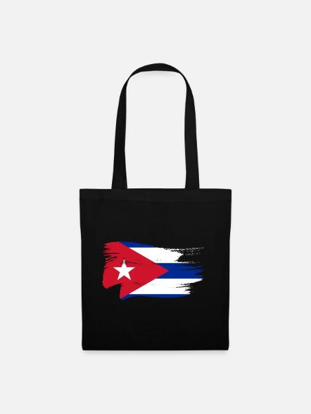 Kuba Flagge Karibik Urlaub Cuba Reise Havanna - Stoffbeutel - Schwarz