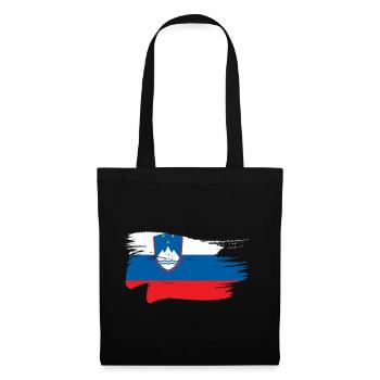 Slowenien Flagge Balkan Slowenische Fahne Vintage - Stoffbeutel - Schwarz - Vorne
