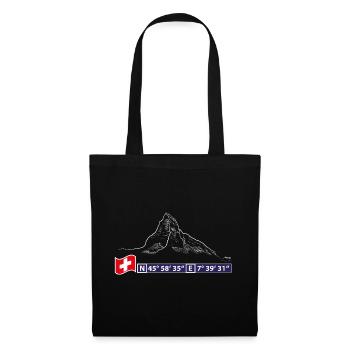 Das Matterhorn in den Schweizer Alpen - Stoffbeutel - Schwarz - Vorne