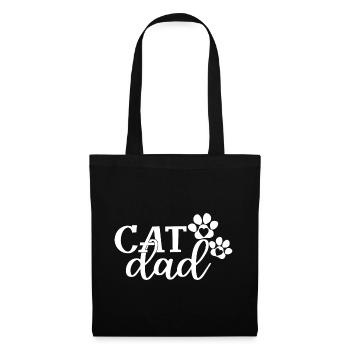 Cat Dad - Mignon Pattes Cat Lover Papa Propriétaire de Chat - Sac en tissu - noir - Devant