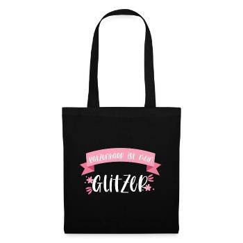 Katze Haustier Katzenhaar Glitzer Geschenk - Stoffbeutel - Schwarz - Vorne