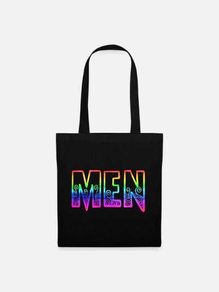 men rs regenbogen - Stoffbeutel - Schwarz