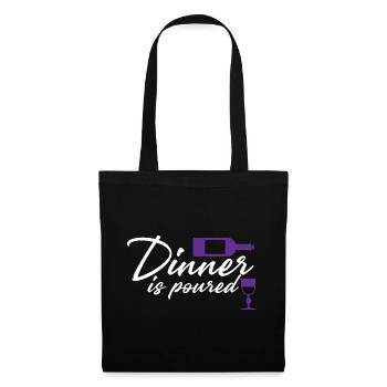 Le dîner est versé 4 - Sac en tissu - noir - Devant