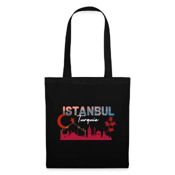 Istanbuler Türkische Skyline - Stoffbeutel - Schwarz - Vorne
