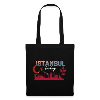 Silhouette de la skyline d’Istanbul - Sac en tissu - noir - Devant