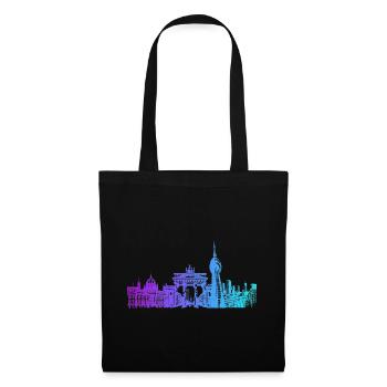 Berlin Stadt Skyline - Stoffbeutel - Schwarz - Vorne