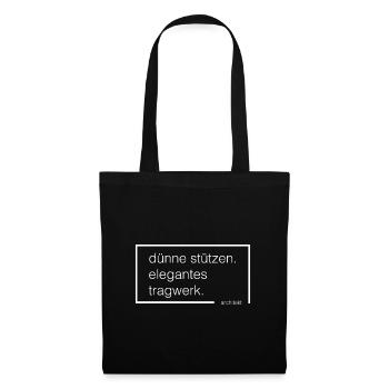 dünne stützen. elegantes tragwerk - Stoffbeutel - Schwarz - Vorne