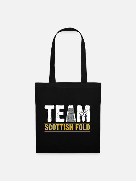 Scottish Fold Cat - Tote Bag - black