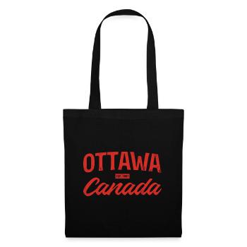 Ottawa Canada Retro Script Rouge - Sac en tissu - noir - Devant