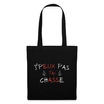 j'peux pas j'ai Chasse - Sac en tissu - noir - Devant