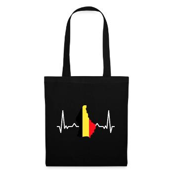 Belgium Flag Heartbeat Belgian Flag Pulse ECG - Tote Bag - black - Front