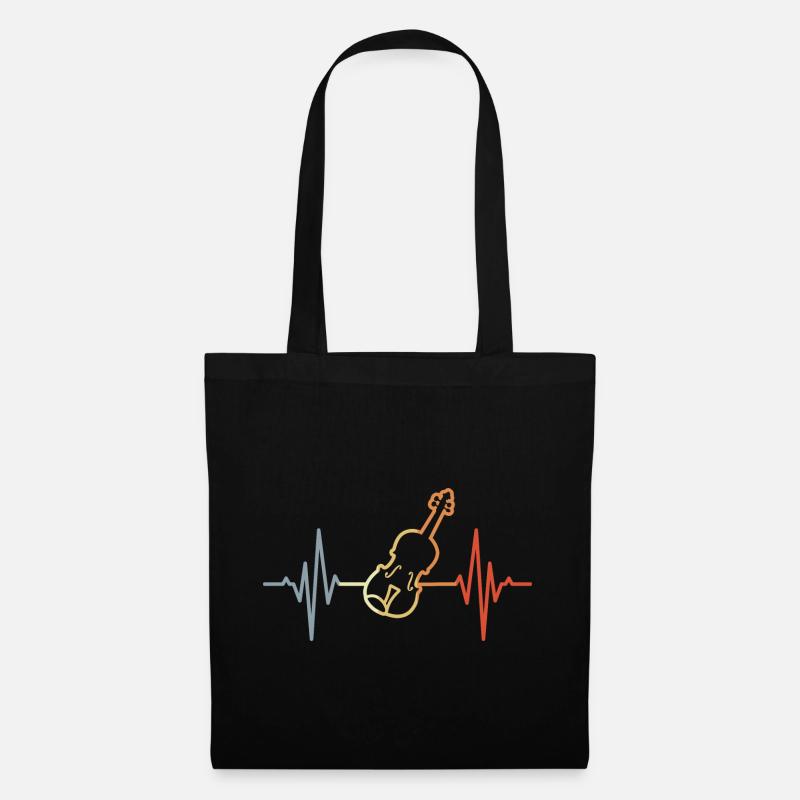 Violine Herzschlag EKG - Stoffbeutel - Schwarz