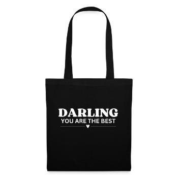 Chérie, tu es la meilleure - Sac en tissu - noir - Devant
