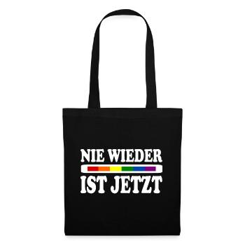 Nie wieder ist jetzt - Stoffbeutel - Schwarz - Vorne