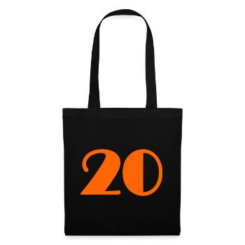 20. 20 ANS. 20e ANNIVERSAIRE. ANNIVERSAIRE 20 ANS. - Sac en tissu - noir - Devant