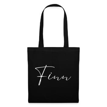 Finn Name T-Shirt Geschenk Für Männer - Stoffbeutel - Schwarz - Vorne