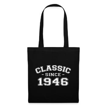 Vintage 1946 Geburtstagsgeschenk 1946 Klassiker - Stoffbeutel - Schwarz - Vorne
