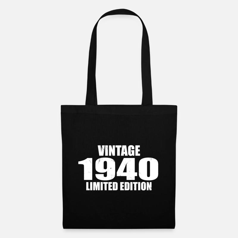 Vintage 1940 Geburtstag 1940 - Retro 1940 - Stoffbeutel - Schwarz