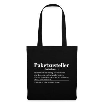 Paketzusteller Geschenk Paket Zusteller Paketbote - Stoffbeutel - Schwarz - Vorne