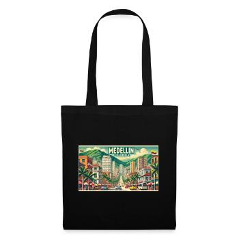 Medellin Kolumbien Vintage Design - Stoffbeutel - Schwarz - Vorne