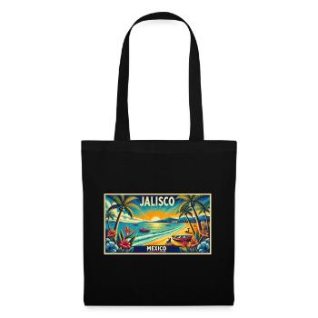 Design de palmier de plage Jalisco Mexico - Sac en tissu - noir - Devant