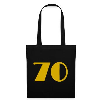 70. 70 ANS. 70e ANNIVERSAIRE. ANNIVERSAIRE 70 ANS. - Sac en tissu - noir - Devant