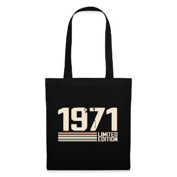 1971 Jahrgang 1971 Geburtstag 1971 Retro 1971 - Stoffbeutel - Schwarz - Vorne