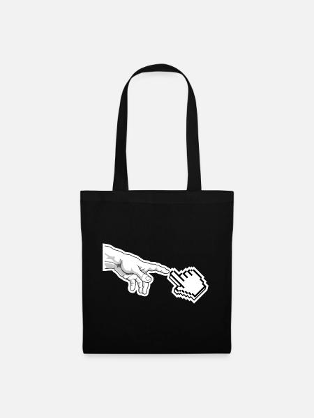 Pixel pointeur main art - Sac en tissu - noir