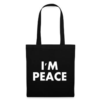 i come in peace i'm peace couple - Stoffbeutel - Schwarz - Vorne