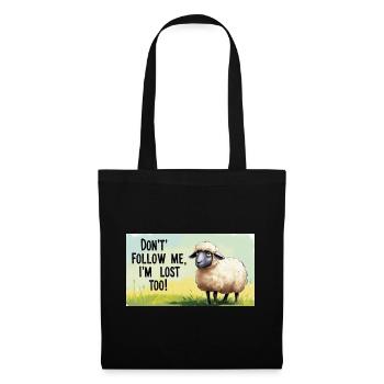 Moutons « Ne me suis pas – moi aussi je suis perdu ! » - Sac en tissu - noir - Devant