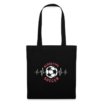 Blood type football with heartbeat - Clubs Teams - Tote Bag - black - Front