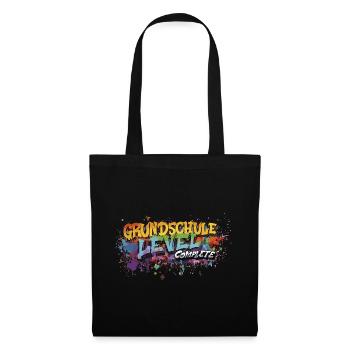 Grundschule Level Complete Graffiti Abschlussshirt - Stoffbeutel - Schwarz - Vorne