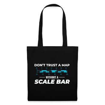 Map Scale Bar GIS Cartography Geographer Data - Tote Bag - black - Front