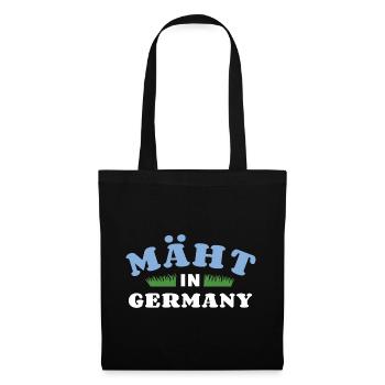 Mäht in Germany - Rasenmäher - Mähen - Wortspiel - Stoffbeutel - Schwarz - Vorne