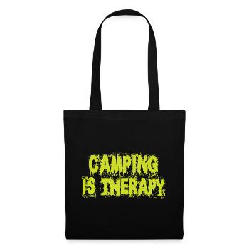 Camping is therapy - Tote Bag - black - Front