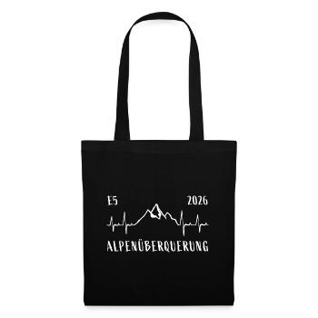 Alpenüberquerung E5 2026 - Stoffbeutel - Schwarz - Vorne