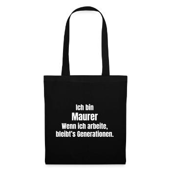 Maurer Spruch Generationenfest - Stoffbeutel - Schwarz - Vorne