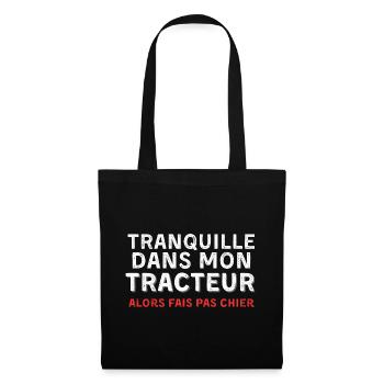 Humor Tractor Man Woman Farmer - Tote Bag - black - Front