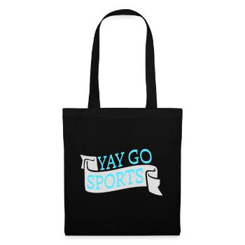 Yay Go Sports Sarkastisch Lustig Anti Sport Humor - Stoffbeutel - Schwarz - Vorne