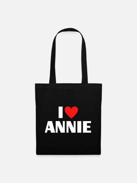 I Love Annie Red Heart Retro Statement - Tote Bag - black