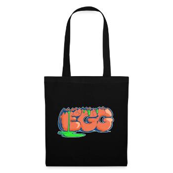 Egg, mot dessiné - Sac en tissu - noir - Devant
