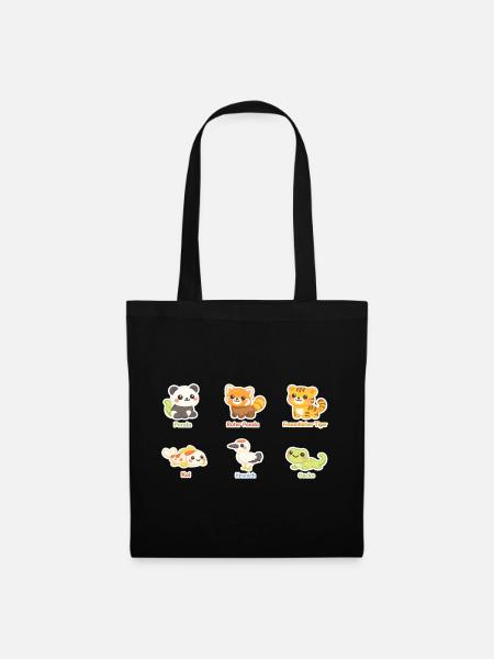 Kuscheltier-Tierfreunde Stickerset - Stoffbeutel - Schwarz