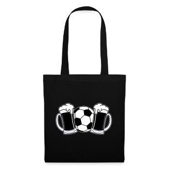Bière de football - Sac en tissu - noir - Devant