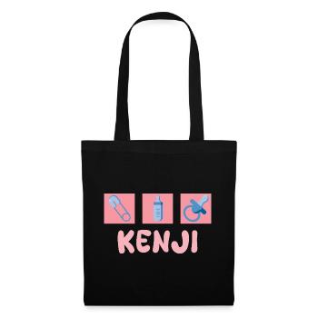 Motif Kenji Bébé : Sucette à biberon - Sac en tissu - noir - Devant