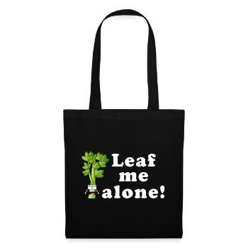 Leaf Me Alone Celery Pun Tee - Tote Bag - black - Front